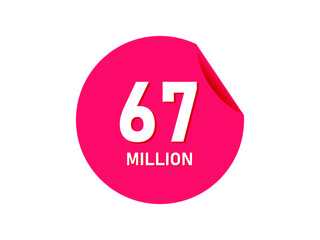 67 million texts on the white background