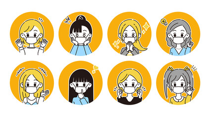 ポジティブな女性のイラスト