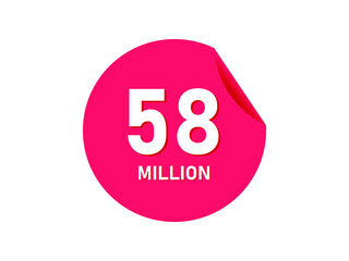 58 million texts on the white background