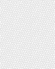Vector gray seamless texture white rope. Isolated on white bacground