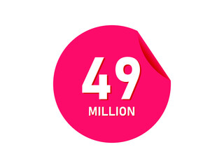 49 million texts on the white background