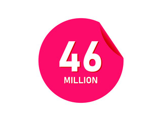 46 million texts on the white background
