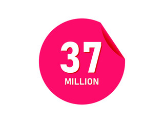 37 million texts on the white background