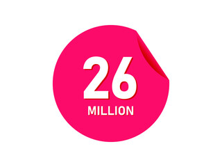 26 million texts on the white background