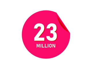 23 million texts on the white background