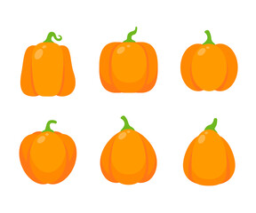 Yellow pumpkin vector for carving scary ghost faces for Halloween.