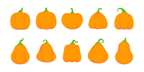 Yellow pumpkin vector for carving scary ghost faces for Halloween.