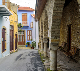 Cozy streets of famous Lefkara village, Cyprus