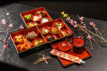 Obraz na płótnie Canvas おせち料理　Japanese food New Year dishes (OSECHI)