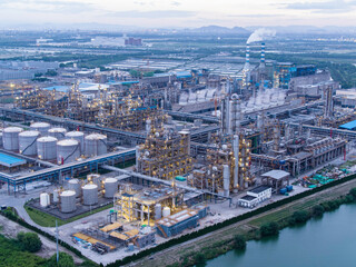 chemical plant in city