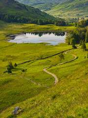 Blea Tarn from the side of Rakerigg, Lake District, Cumbria