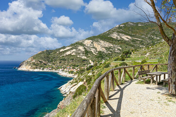 Naklejka premium die Küste bei Chiessi,Insel Elba,Toskana,Mittelmeer,Italien