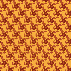 Yellow, orange and brown vintage flowers seamless background