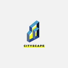 Simple City architect Urban Property Logo Design Template