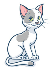 Cute cartoon cat vector illustration