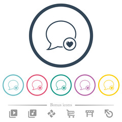 Favorote message outline flat color icons in round outlines