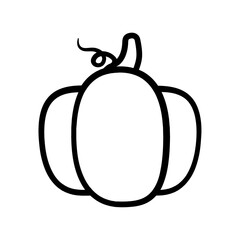 Yellow pumpkin vector for carving scary ghost faces for Halloween.
