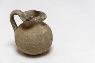 Ancient kitchen ware concept: Archaeology research on clay foundlings. Antique pottery art amphora...