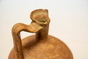 Ancient kitchen ware concept: Archaeology research on clay foundlings. Antique pottery art amphora...