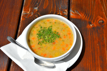 barley soup typical dish of south tyrol italy