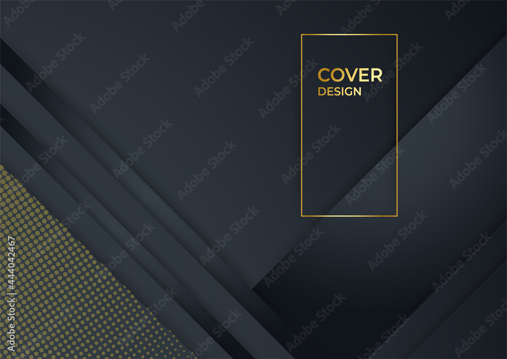 Aufkleber Hexagonal triangle square abstract metal background with light and golden lines.