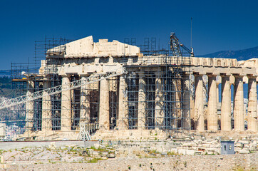 Iconic view of the Acropolis of Athens, Greece
