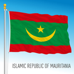 Mauritania official national flag, african country, vector illustration