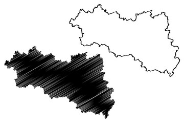 Burgenlandkreis district (Federal Republic of Germany, rural district, Free State of Saxony-Anhalt) map vector illustration, scribble sketch Burgenlandkreis map