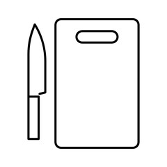 Chef's knife and cutting board