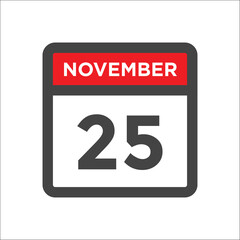 November 25 calendar icon with day and month