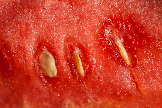 Nahaufnahme des Fruchtfleischs einer Wassermelone