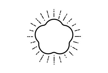 梅の花モチーフのおめでたい和モダン背景・フレーム素材：白黒・空白タイプ