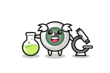 Obraz premium Mascot character of eyeball as a scientist