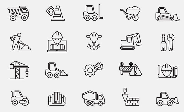 Black and white under construction icons stock illustration Construction Site, Construction Industry, Road Construction, Building , Road Work Ahead Sign stock illustration
Icon, Construction