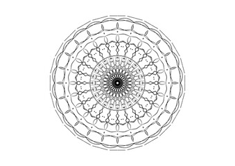Abstract mandala art outline vector isolated on white background ep03