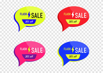 the element design of colorful sale banner geometric shape vector isolated on transparency background ep04