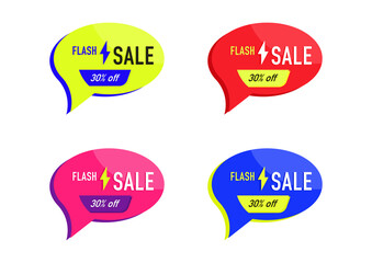 the element design of colorful sale banner geometric shape vector isolated on white background ep04