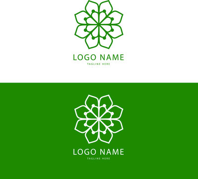 Green logo leaf simple 