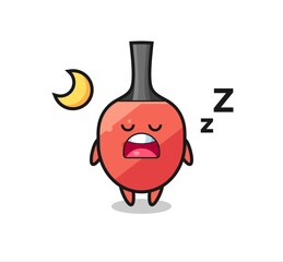 table tennis racket character illustration sleeping at night