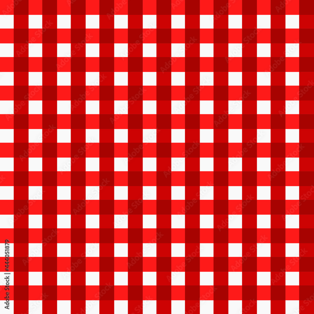 Poster Red checkered tablecloth. Vector sample.