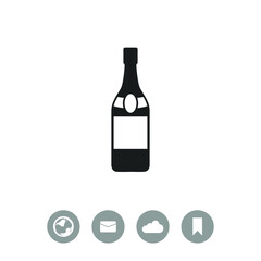 A bottle of champagne vector icon.