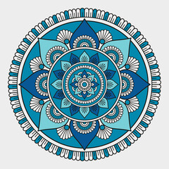 Colorful mandala pattern design with hand drawn floral pattern vector for background, card, cover, coloring page and your desired ideas