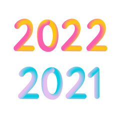 Happy New Year 2021 2022 Design 3D Modern Design for Calendar, Invitations, Greeting Cards, Holidays Flyers or Prints.