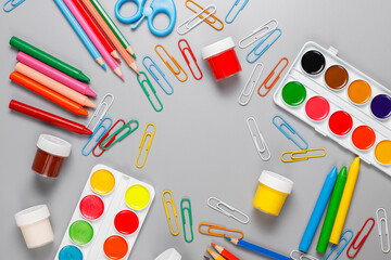 Back to school concept with school supplies.