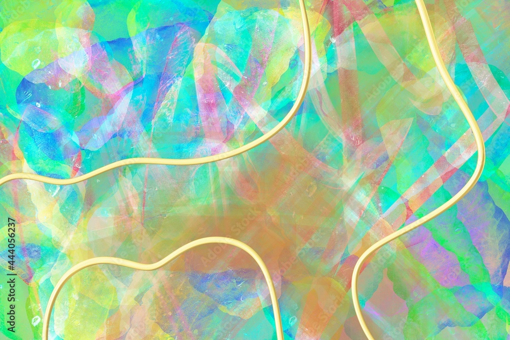 Poster abstract chaotic colorful background with circles and lines