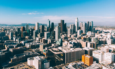 Modern city with skyscrapers in megapolis