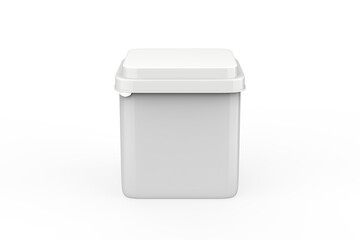 Paper Container box Mockup isolated om white background. 3d illustration