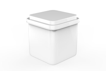 Paper Container box Mockup isolated om white background. 3d illustration