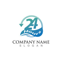 24 hours all day cyclic icon. Signs and symbol for business template