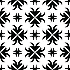 Fototapeta na wymiar floral seamless pattern background.Geometric ornament for wallpapers and backgrounds. Black and white pattern.